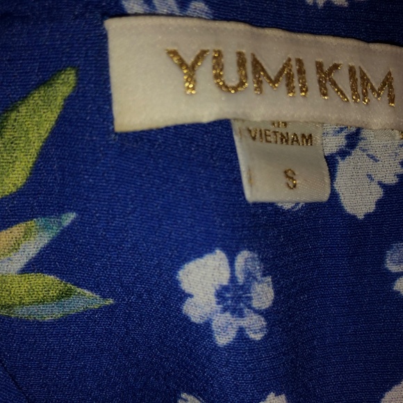 New Yumi Kim Blue Floral Sleeveless Maxi Dress with Side Slit High End Designer - Picture 3 of 7